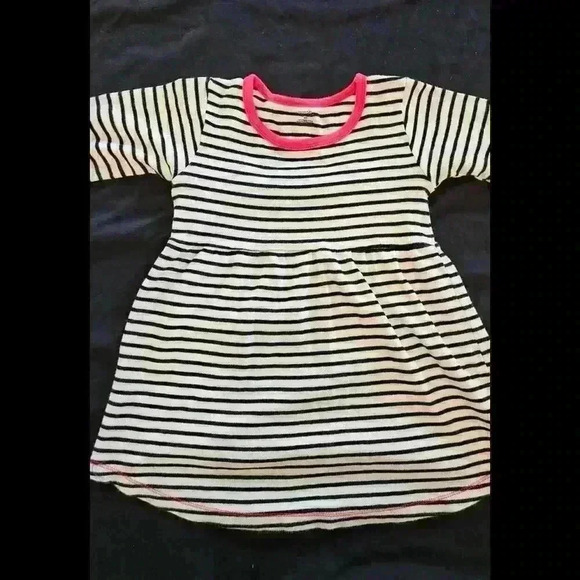 Adorable Striped Dress with Pink Trim for Kids - Picture 2 of 4